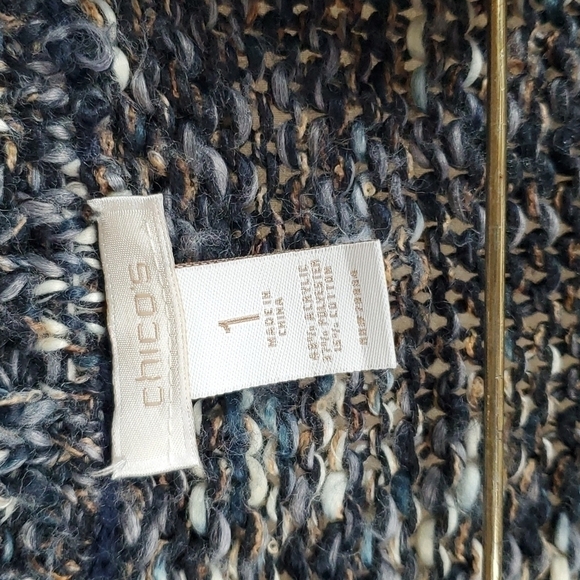 Chico's Knit Open Front Sweater Vest/Cardigan Size 8 - Picture 3 of 9